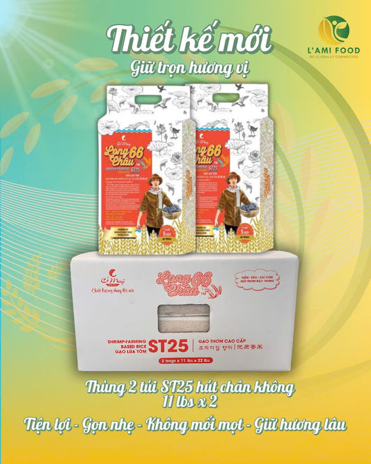 Long Chau 66 ST25 Premium White Rice - Gạo ST25 Lúa Tôm Thượng Hạng
