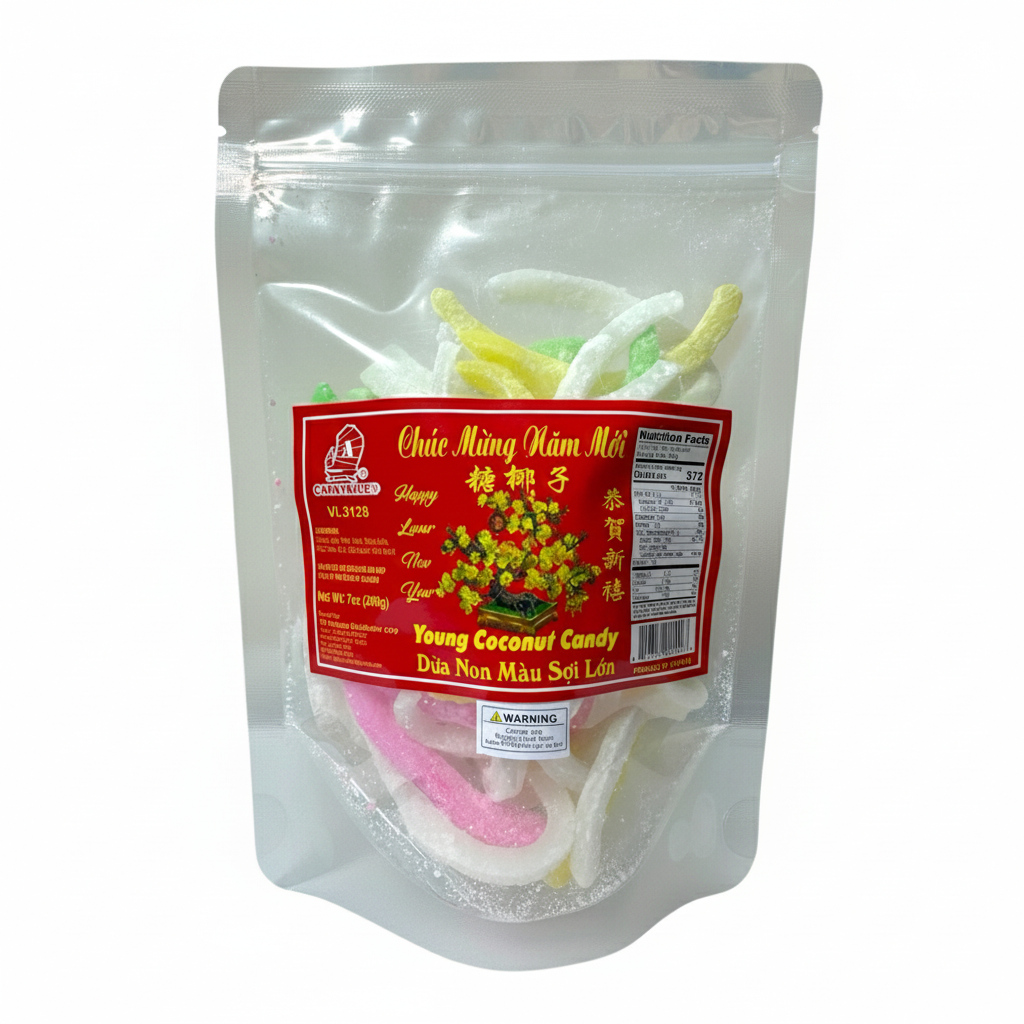 YOUNG COCONUT CANDY/Mut Dua Non Mau - 7 Oz (200g)