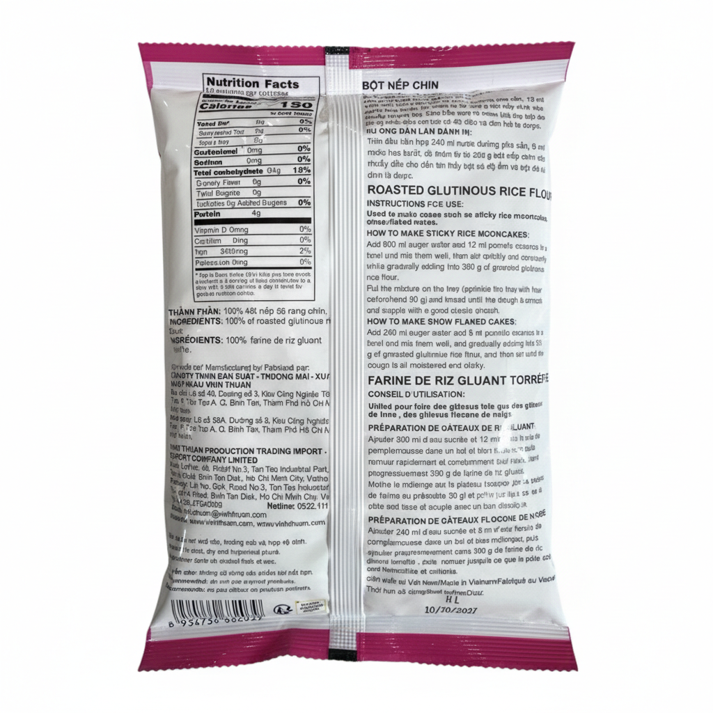 Vinh Thuan-Roasted Glutinous Rice Flour/Bot Nep Chin - 14.1 Oz (400g)