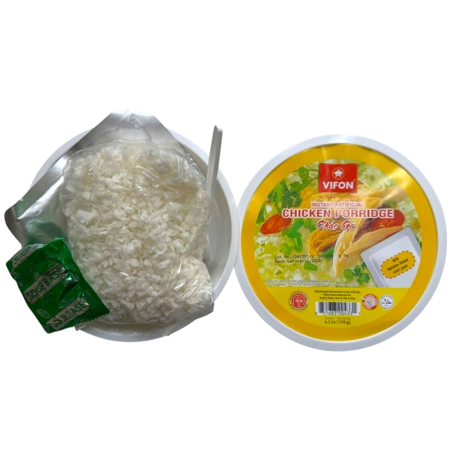 Vifon Instant Chicken Porridge Bowl (Cháo Gà) - 4.2 oz