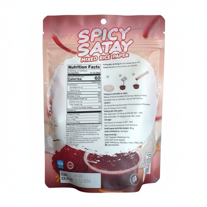 ABI Snack - Spicy Satay Mixed Rice Paper - Banh Trang Ot Sate Cay - 80gr
