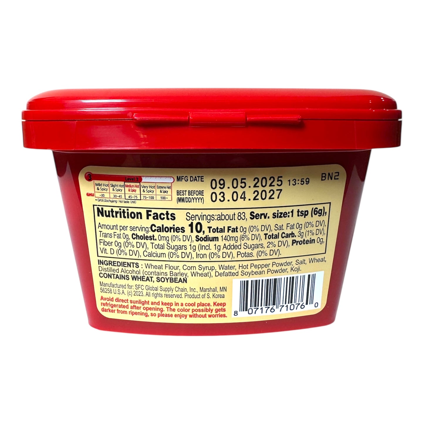GOCHUJANG Hot Pepper Paste (Hot)/Tuong Ot Han Quoc (Vi Cay)-17.63 oz (500g)