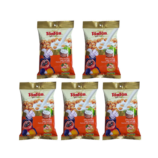 Tan Tan Peanuts with Coconut - Dau Phong Nuoc Cot Dua - Combo 5 packs x 60g